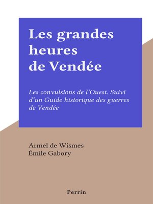 cover image of Les grandes heures de Vendée